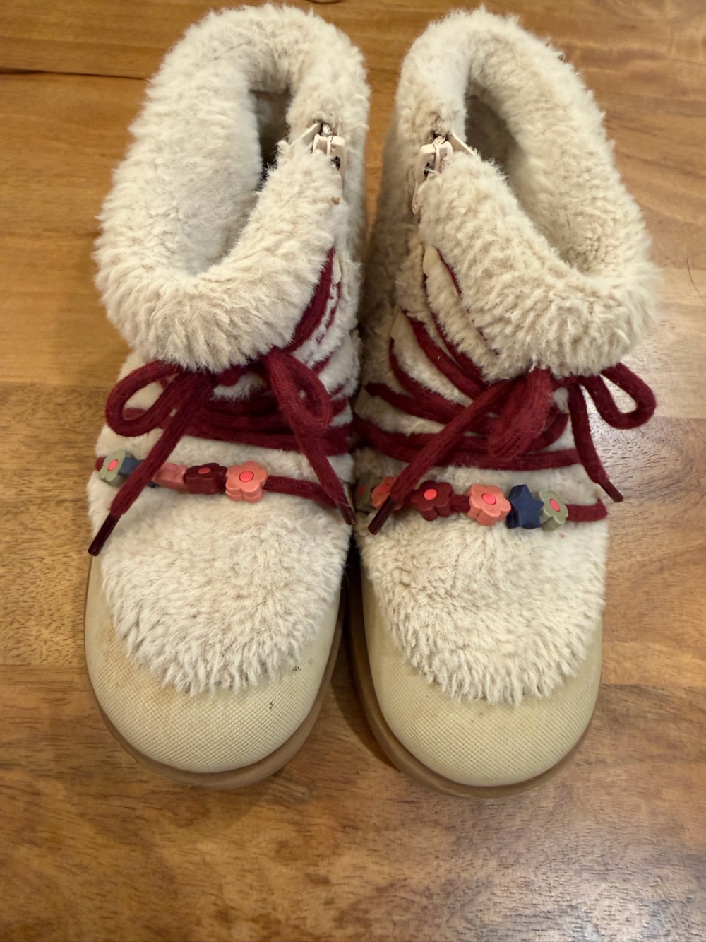 Zara Cream Faux Shearling Ankle Boots Kid’s Size 28 (US 11)